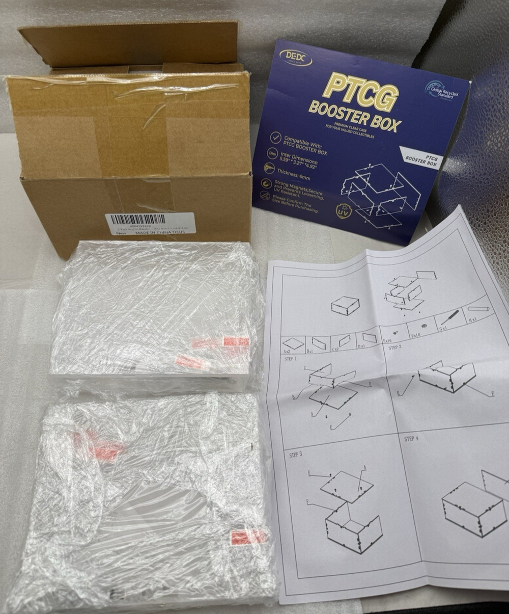 DEDC Acrylic Booster Box Protector Case,99% UV Protection, 6mm, 3.1 x 4.8 x 5.4"